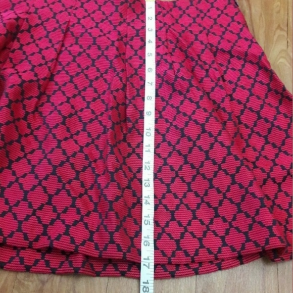 Banana Republic Red Black A-Line Skirt Size 14 - Picture 5 of 7